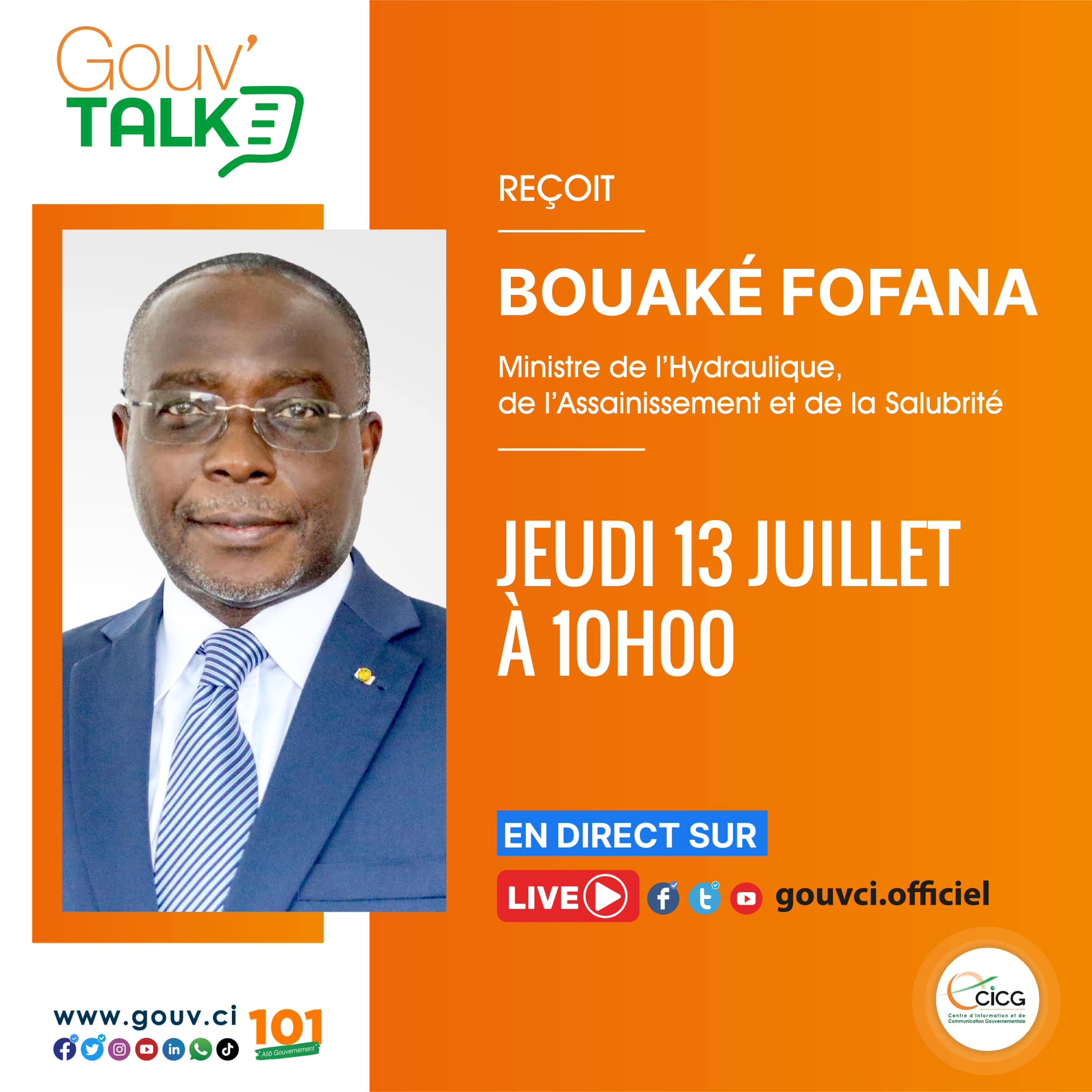 le Gouv Talk avec le Ministre Bouaké FOFANA, Hydraulique Assainissement et salubrité.